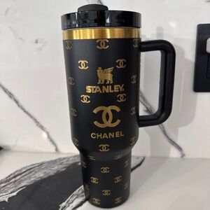Authentic Stanley Black and Gold Travel Mug